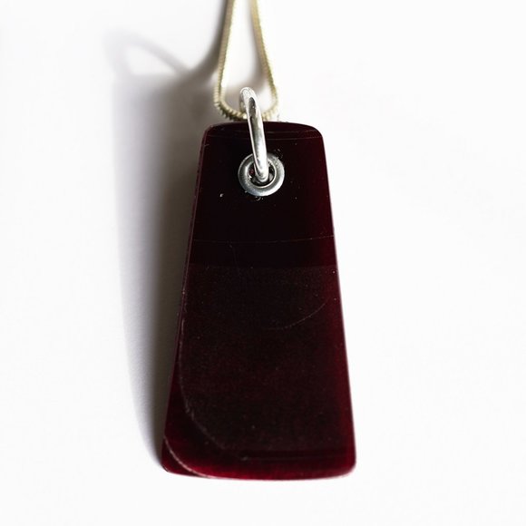 Dark Red Vinyl Record Pendant Necklace - Picture 1 of 3